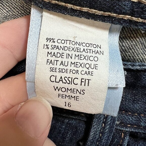 Eddie Bauer Jeans Straight Leg Classic Fit Medium Wash Denim Blue Women’s 16 - Picture 6 of 10